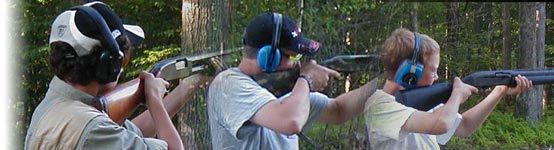 Collage of kids trap shooting